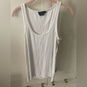Hatch White Ribbed Tank Top (size L maternity 3)